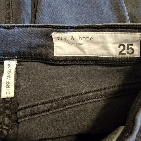 Rag & Bone High Rise Ankle Skinny Jeans Gray Denim Size 25 Casual Chic - Picture 10 of 13